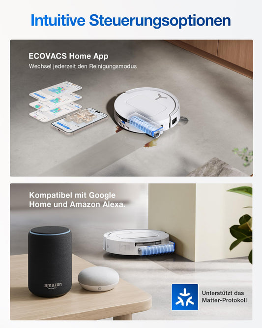 ECOVACS DEEBOT T80 Omni Saugroboter 18000Pa mit Wischfunktion Weiß