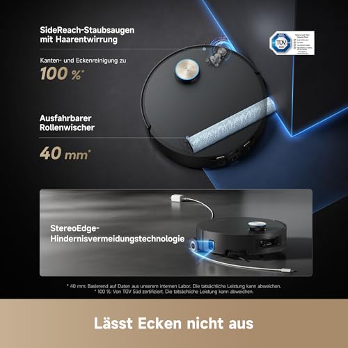 Dreame Aqua10 Ultra Roller Saugroboter 30000Pa mit Wischfunktion Schwarz