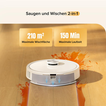 Roborock Q7 M5 Saugroboter 10000Pa mit Wischfunktion Weiß