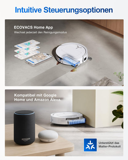 ECOVACS DEEBOT T80 Omni Saugroboter 18000Pa mit Wischfunktion Weiß