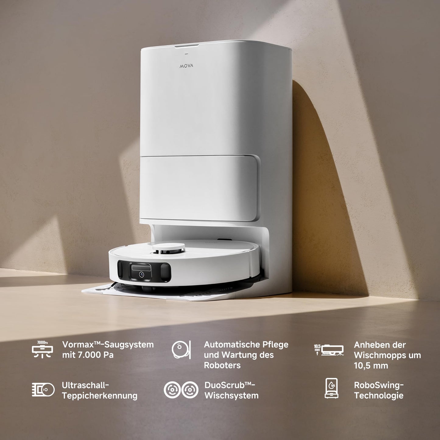 Mova E30 Ultra Saugroboter 7000Pa mit Wischfunktion