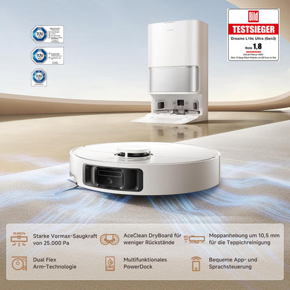 Dreame L10s Ultra Gen 3 Saugroboter 25000Pa mit Wischfunktion