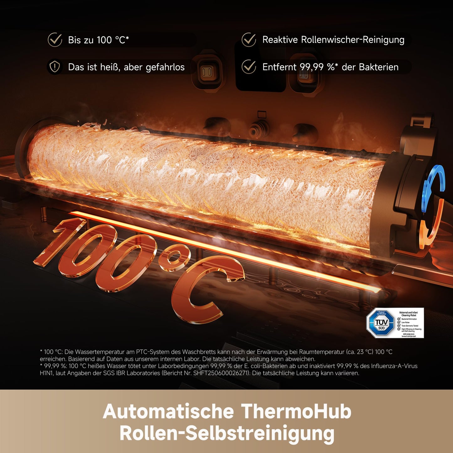 Dreame Aqua10 Ultra Roller Saugroboter 30000Pa mit Wischfunktion Schwarz