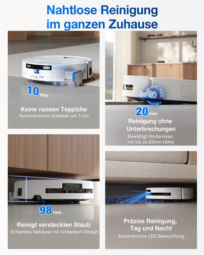 ECOVACS DEEBOT T80 Omni Saugroboter 18000Pa mit Wischfunktion Weiß