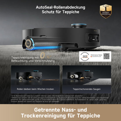 Dreame Aqua10 Ultra Roller Saugroboter 30000Pa mit Wischfunktion Schwarz