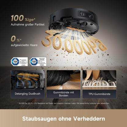 Dreame Aqua10 Ultra Roller Saugroboter 30000Pa mit Wischfunktion Schwarz