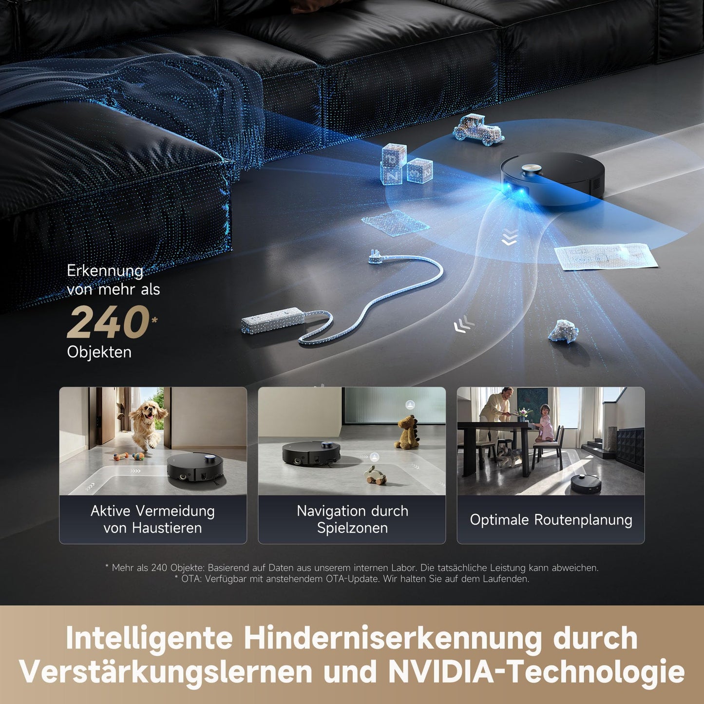 Dreame Aqua10 Ultra Roller Saugroboter 30000Pa mit Wischfunktion Schwarz