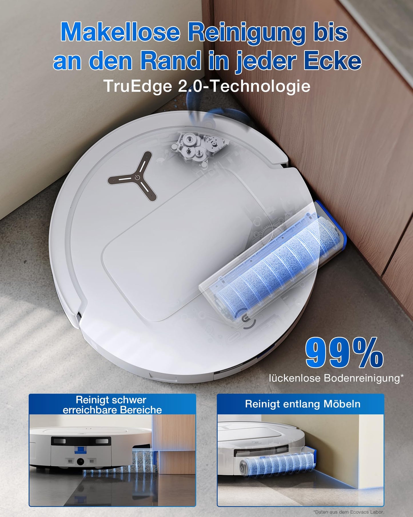 ECOVACS DEEBOT T80 Omni Saugroboter 18000Pa mit Wischfunktion Weiß