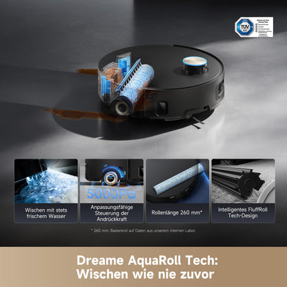 Dreame Aqua10 Ultra Roller Saugroboter 30000Pa mit Wischfunktion Schwarz